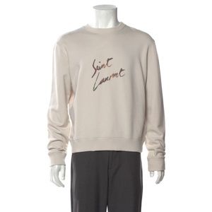 Saint Laurent YSL logo slim fit sweatshirt sweater M Men’s Women’s L beige grey